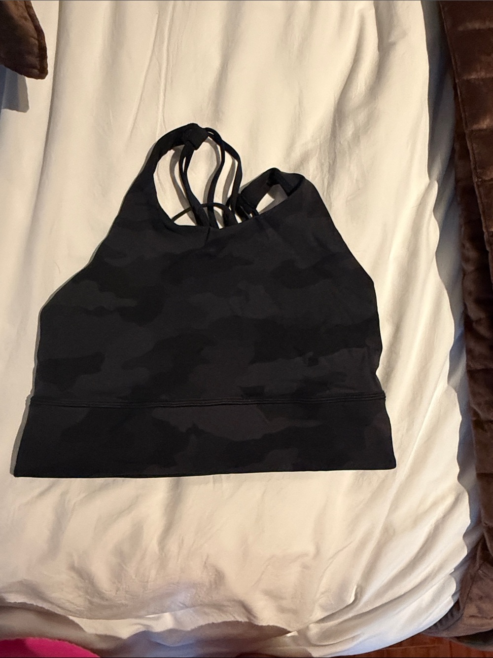 Black lululemon Camouflage Sports Bra Top